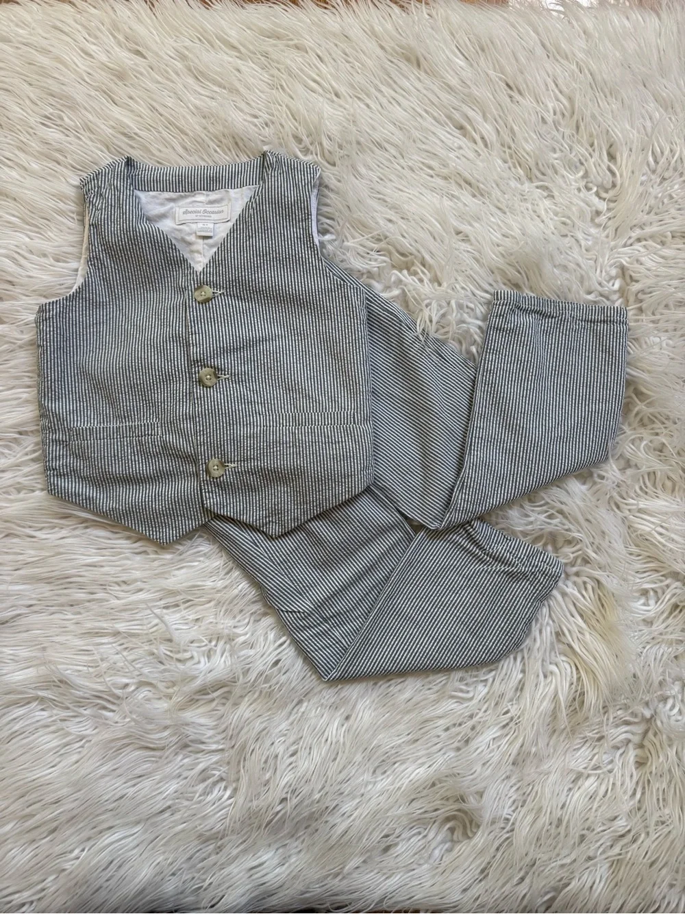 Gymboree Gray Pinstripe Vest & Pants Set
